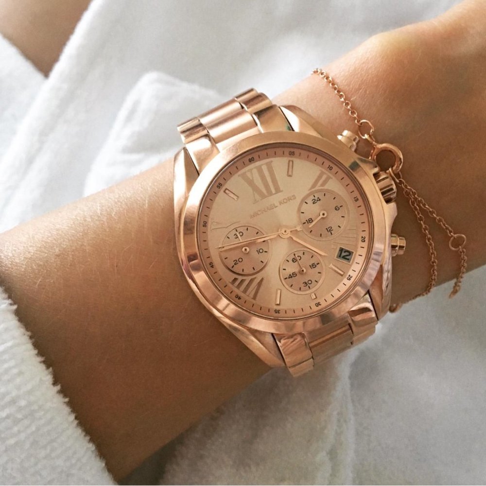 Michael Kors Mini Bradshaw Rose Gold 36mm Chronograph Watch